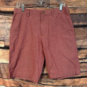 JCrew Rivington Shorts Mens 31 31w Red Pink Chambray Cotton Casual Chino Summer
